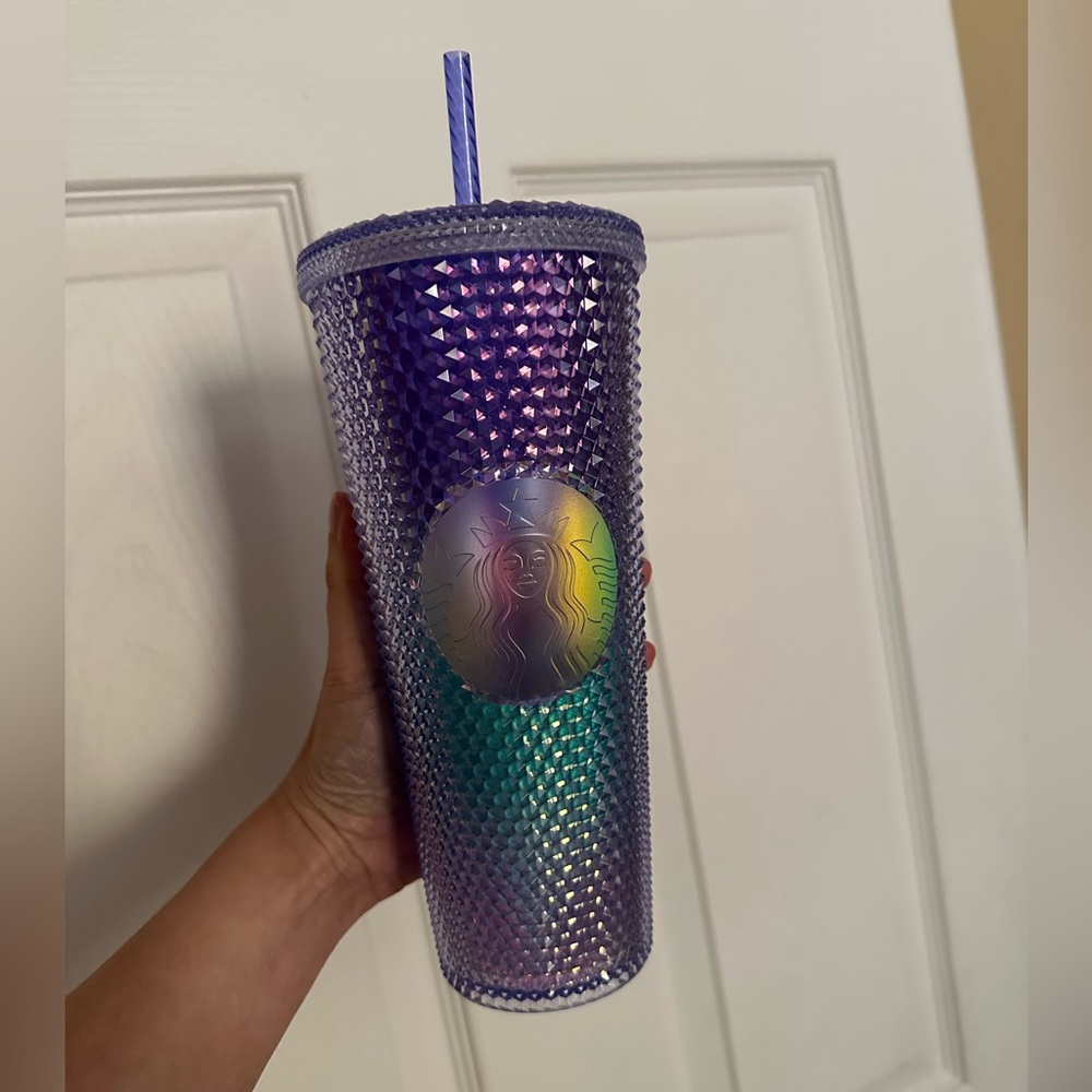 NWT Starbucks studded ombré mermaid tumbler with straw 24OZ
